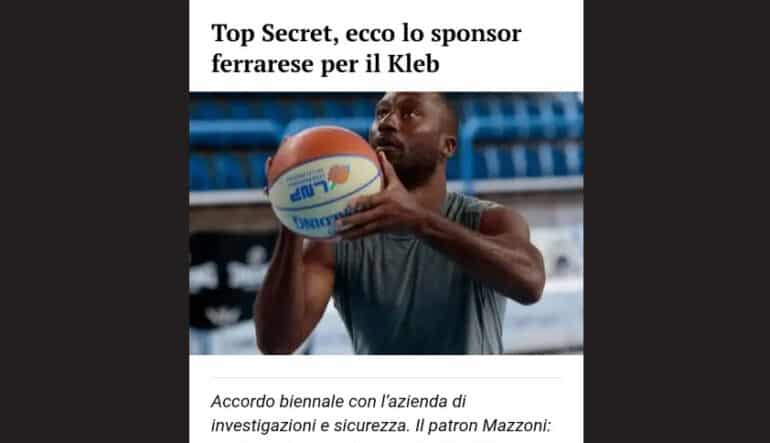 Top Secret diventa il nuovo Main Sponsor del KLEB Basket Ferrara