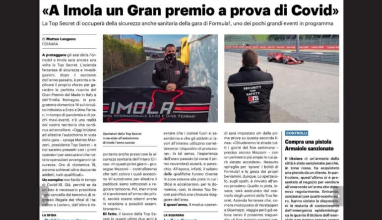 Top Secret organizza il servizio di sicurezza al GP di Imola